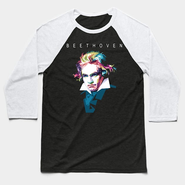 Beethoven Baseball T-Shirt by Alkahfsmart
